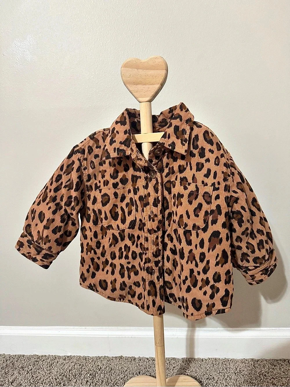 Baby Gap Leopard Print Quilted Jacket Brown & Black Girls 6-12 Months